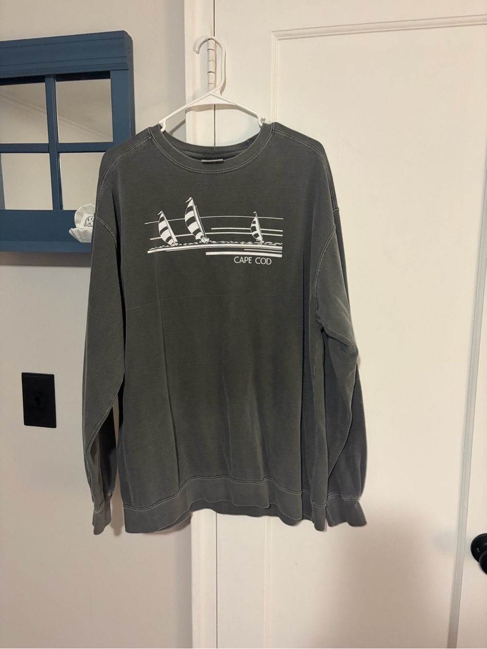 Comfort Colors Cape Cod Sailboat Crewneck - Charcoal